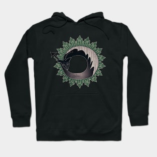 Black Dragon, Green Flame Hoodie